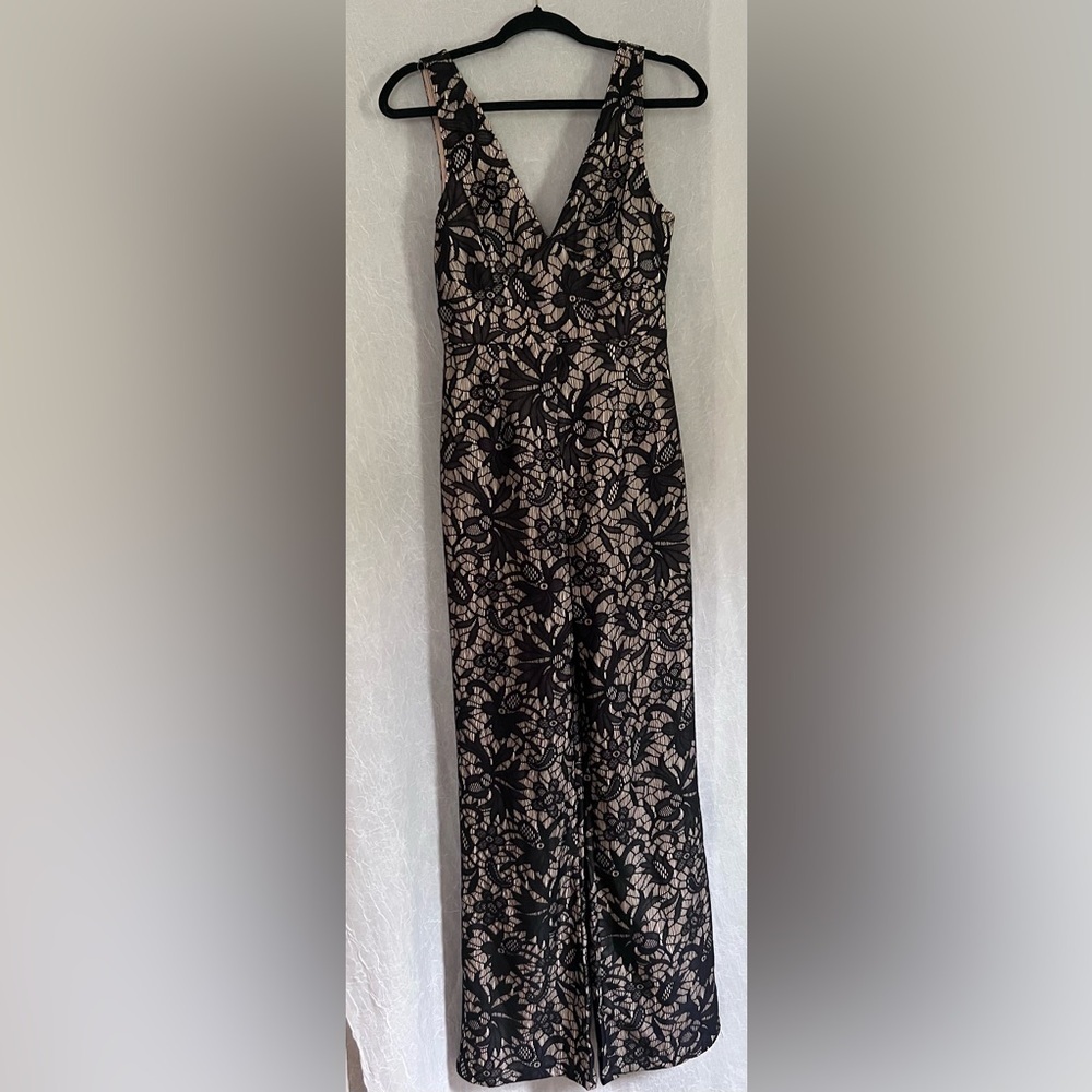 Black & tan lace jumpsuit